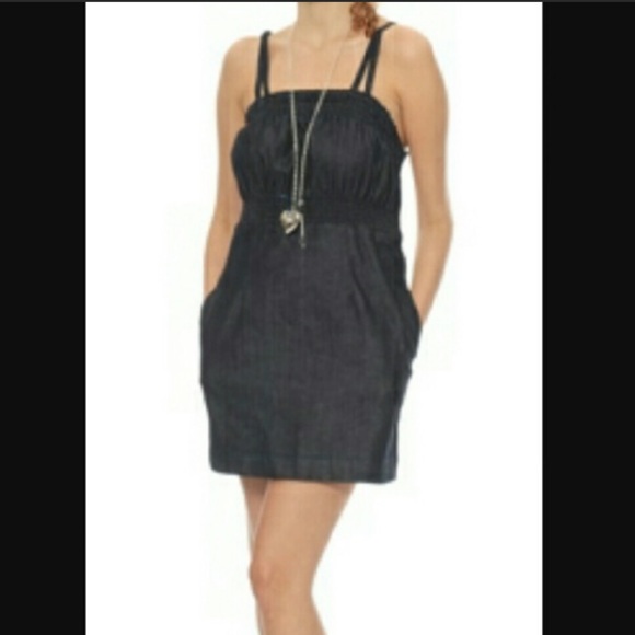 7 For All Mankind Sleeveless Jean Dress - Dark Denim, Size M - Picture 2 of 11